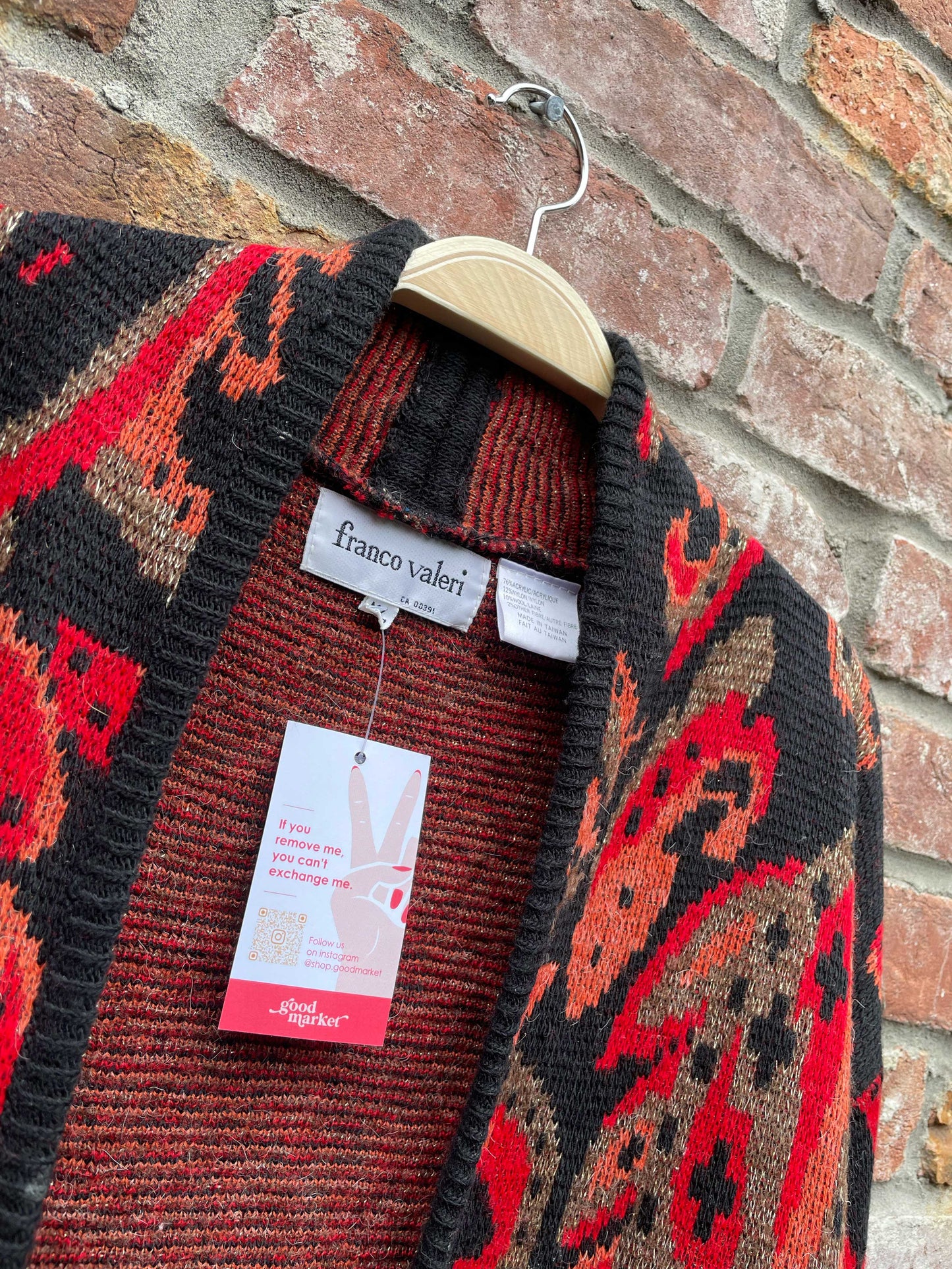 vintage franco valeri metallic knit cardigan