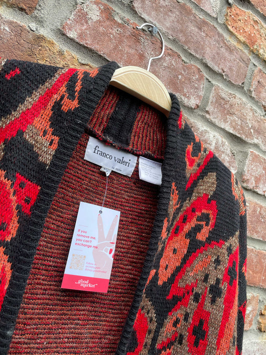vintage franco valeri metallic knit cardigan