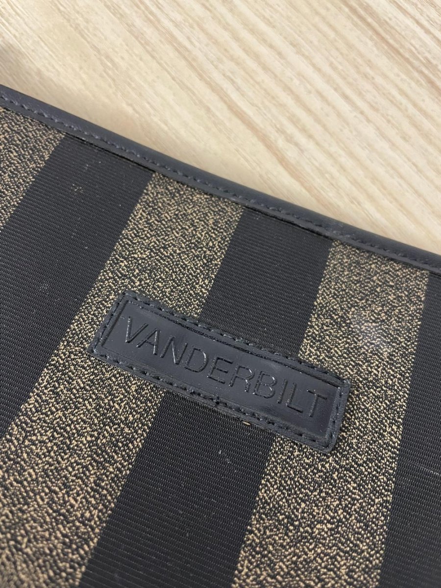 vintage gloria vanderbilt fendi stripe toiletries bag - good market thrift store