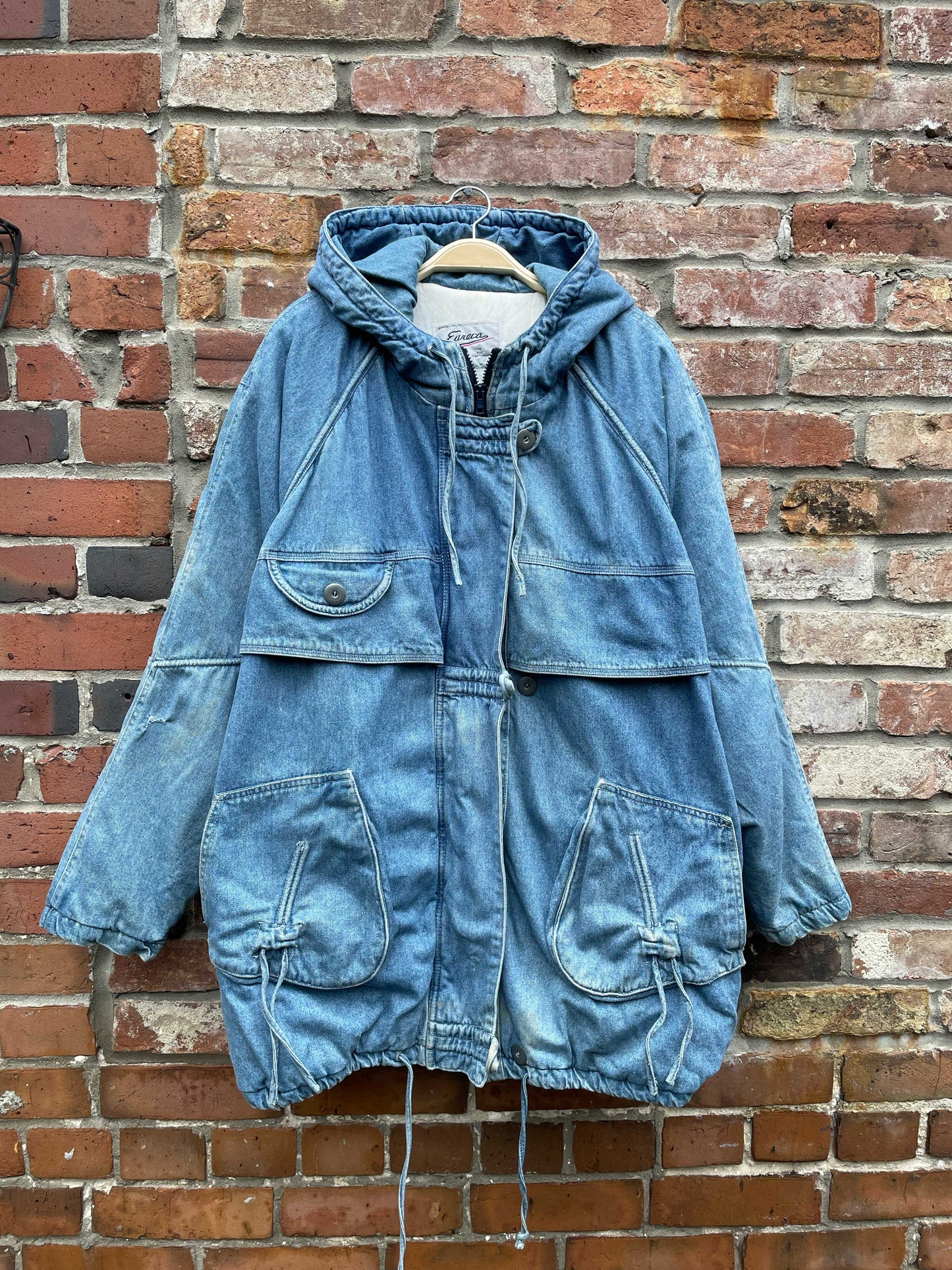 vintage 90s eureca hooded denim parka