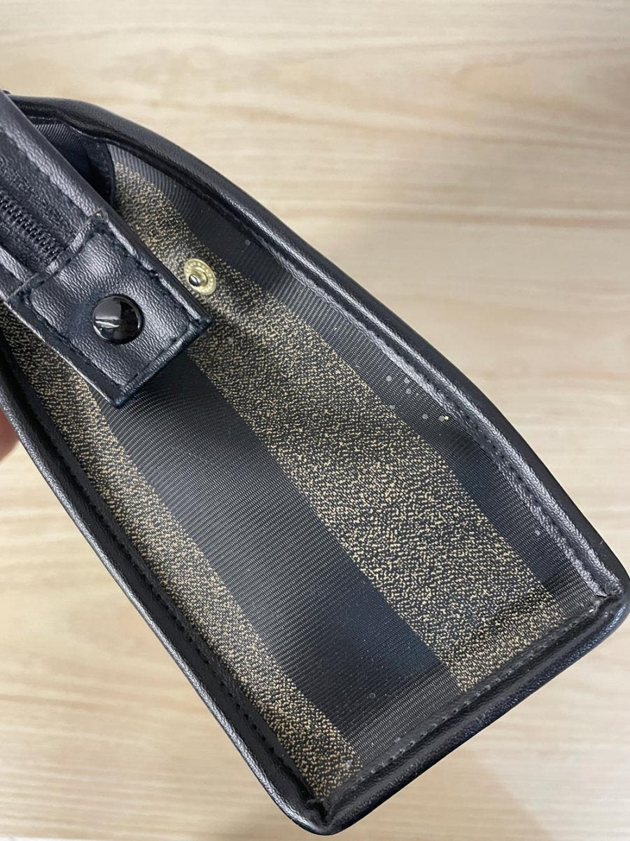 vintage gloria vanderbilt fendi stripe toiletries bag - good market thrift store