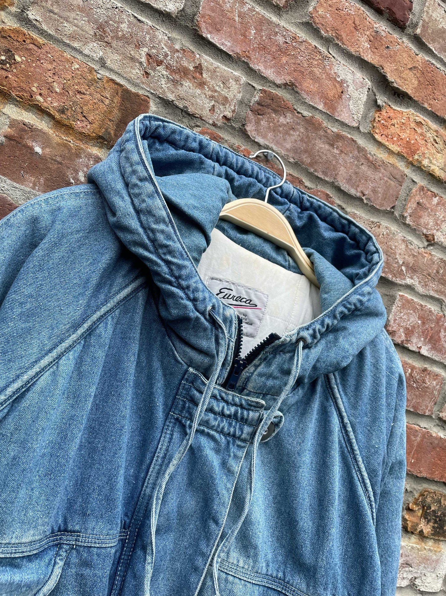 vintage 90s eureca hooded denim parka