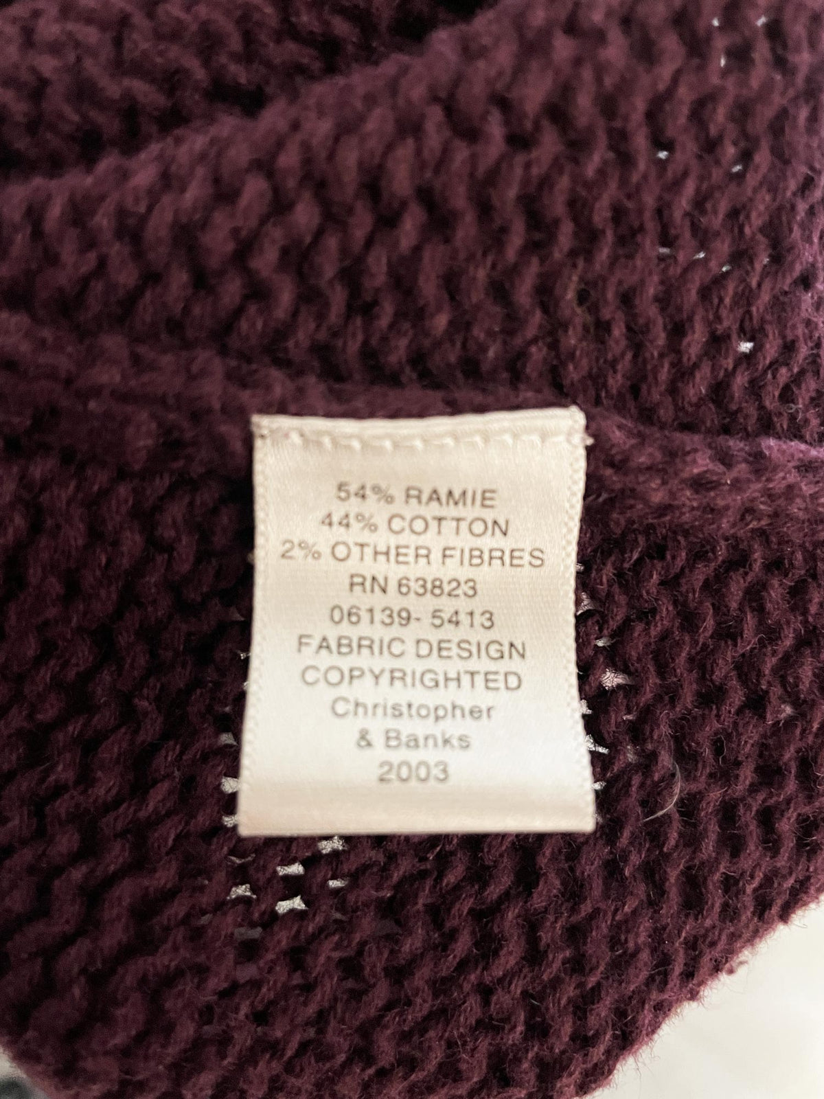 vintage 00s christopher & banks ramie-blend knit moose rolled edge sweater