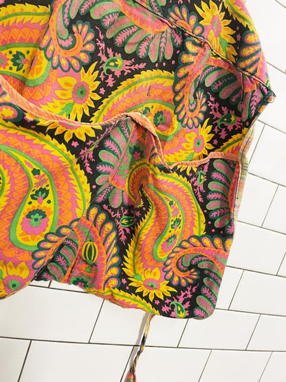 vintage ameritex screen print paisley apron - good market thrift store