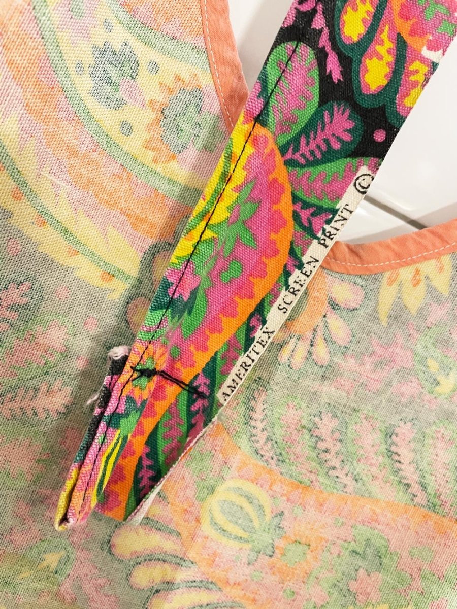 vintage ameritex screen print paisley apron - good market thrift store