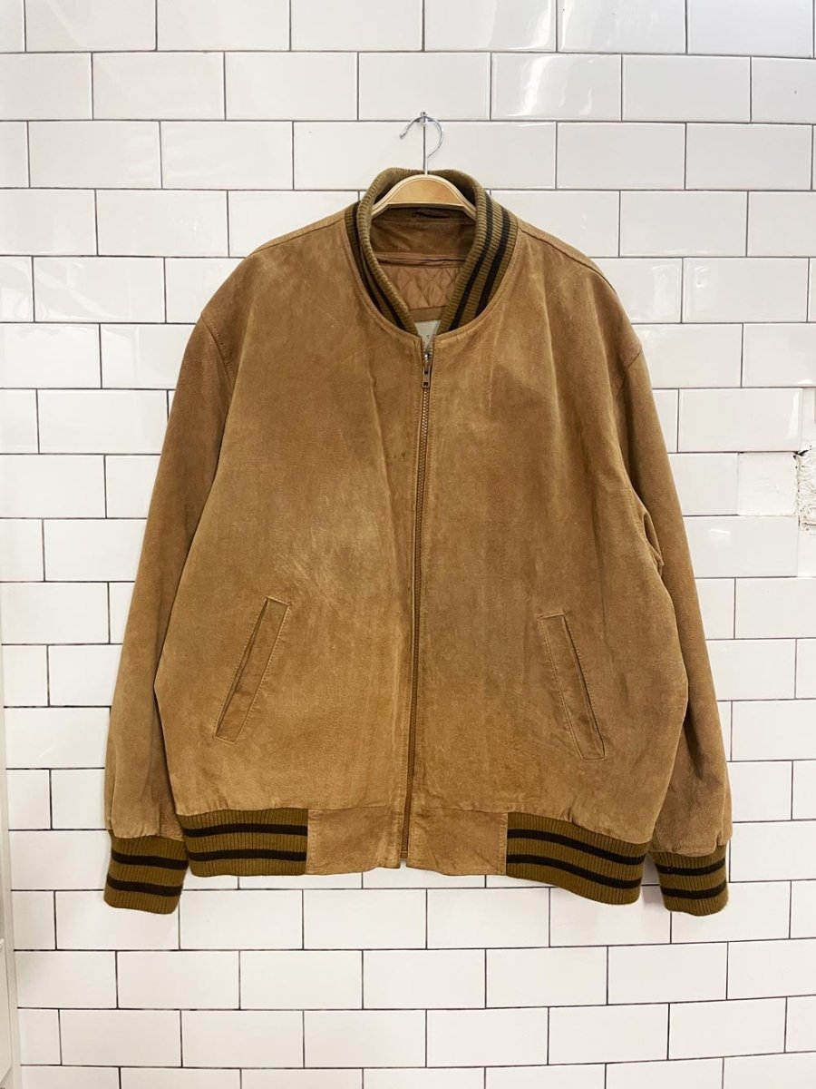 vintage 00s retreat lined suede bomber jacket - good market thrift store