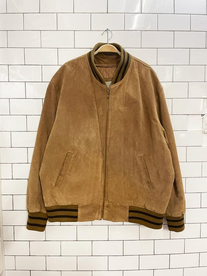 vintage 00s retreat lined suede bomber jacket - good market thrift store