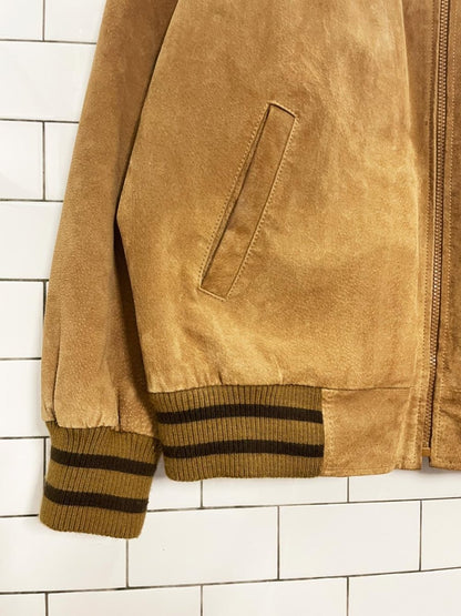 vintage 00s retreat lined suede bomber jacket - good market thrift store