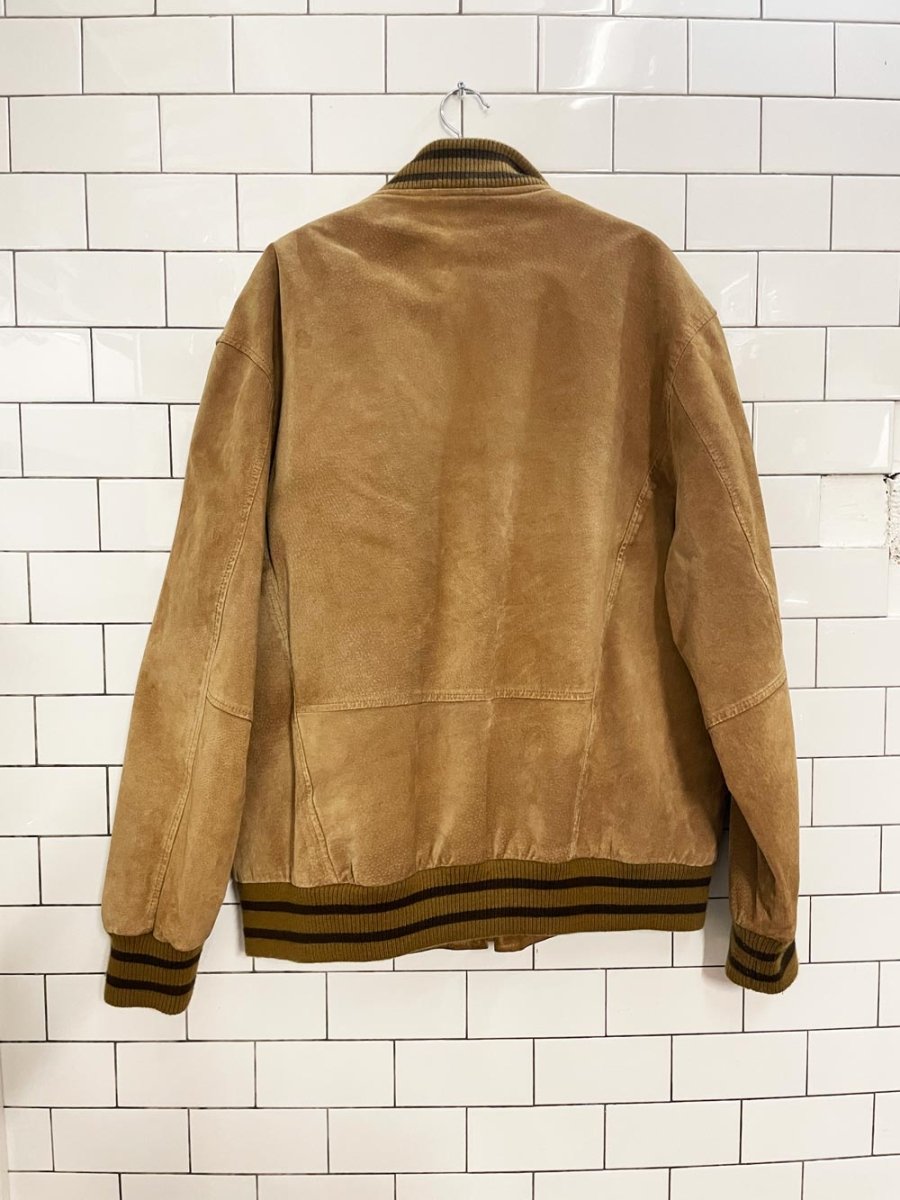 vintage 00s retreat lined suede bomber jacket - good market thrift store