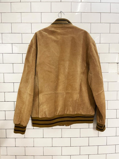 vintage 00s retreat lined suede bomber jacket - good market thrift store