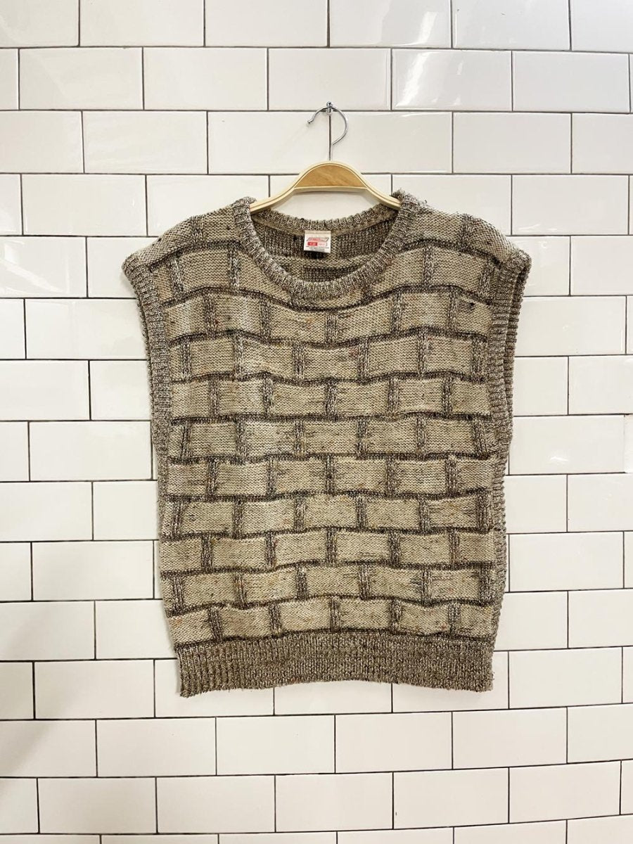 vintage st michael basketweave knit vest - good market thrift store