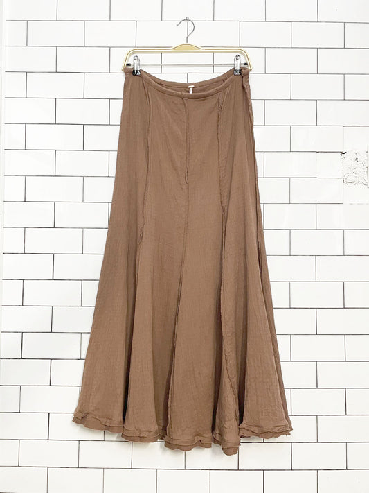 free people caught in the moment raw edge stretchy maxi skirt | made in India