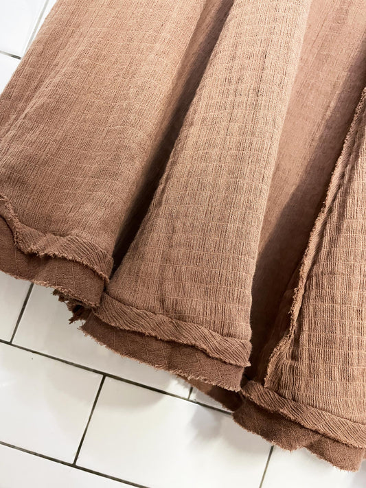 free people caught in the moment raw edge stretchy maxi skirt | made in India