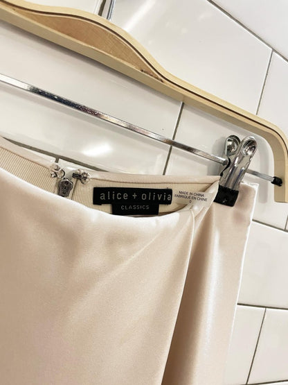 alice + olivia jayla drape slit midi skirt - good market thrift store