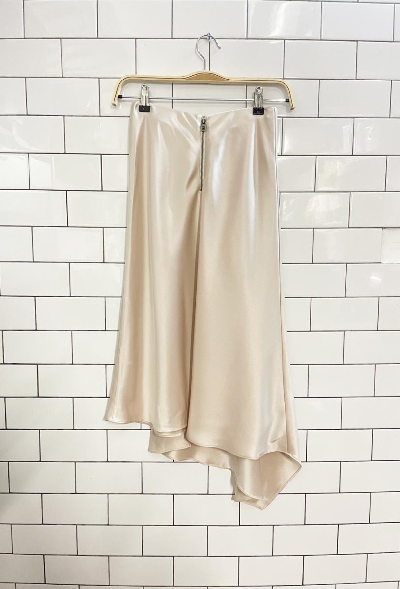 alice + olivia jayla drape slit midi skirt - good market thrift store