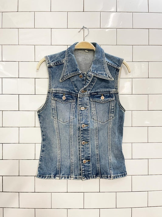 vintage 90s guess denim vest top - good market thrift store