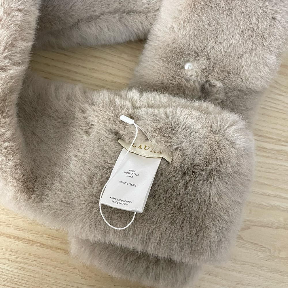 laura faux fur pearl neck scarf