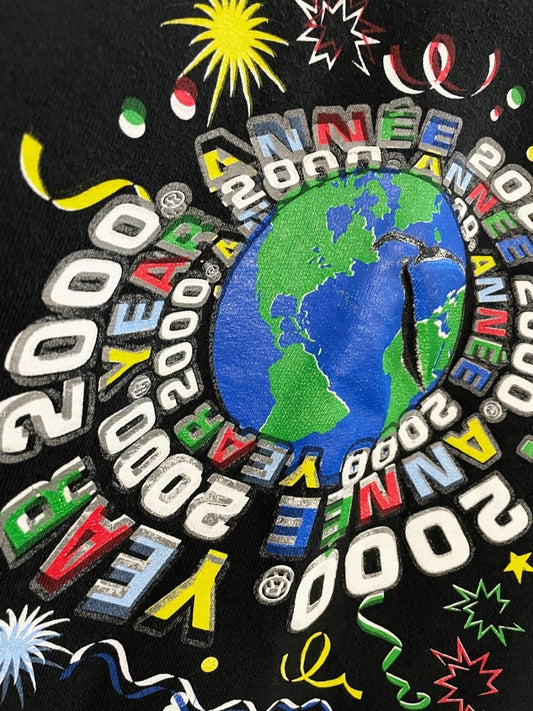 y2k year 2000 new years cropped sweatshirt - good market thrift store