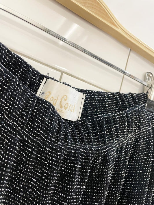 vintage 00s red coral metallic knit maxi skirt - good market thrift store