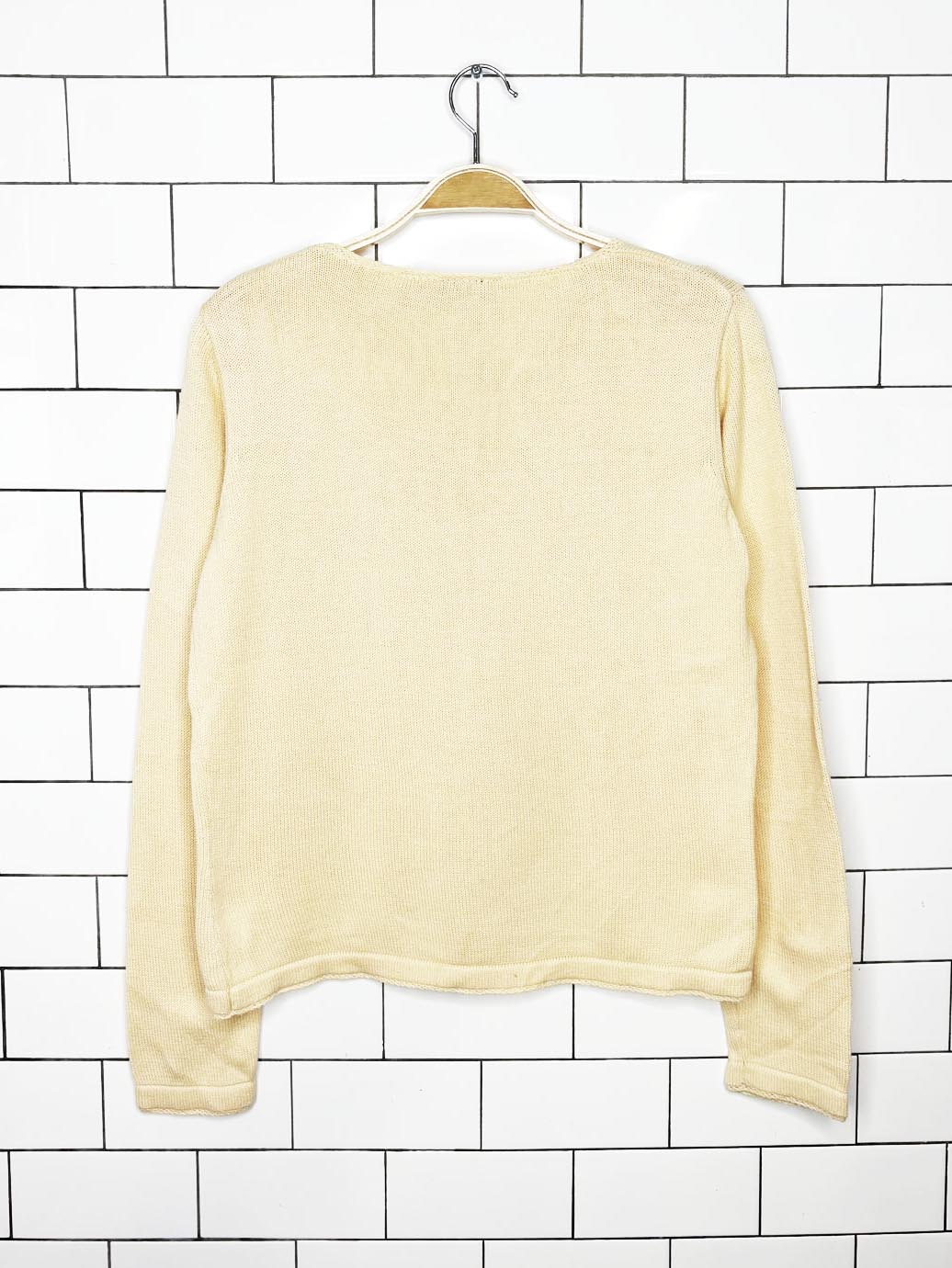 j jill v-neck crochet detail knit summer pullover