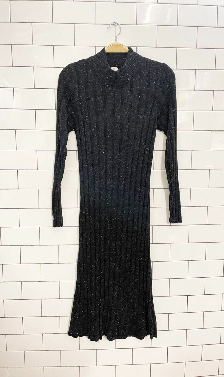 joie open back metallic ribbed knit midi dress - good market thrift store