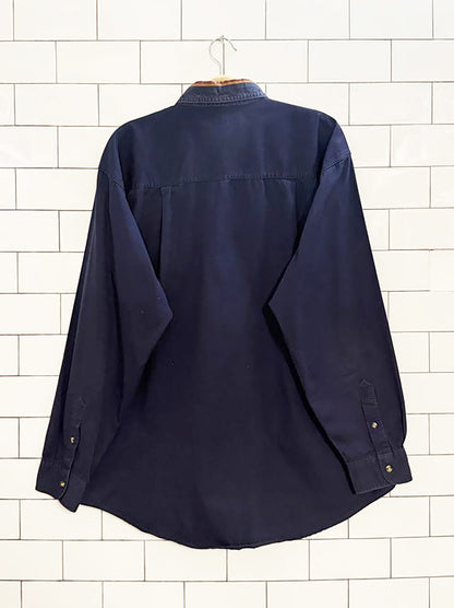 vintage bugle boy crest pocket striped shirt