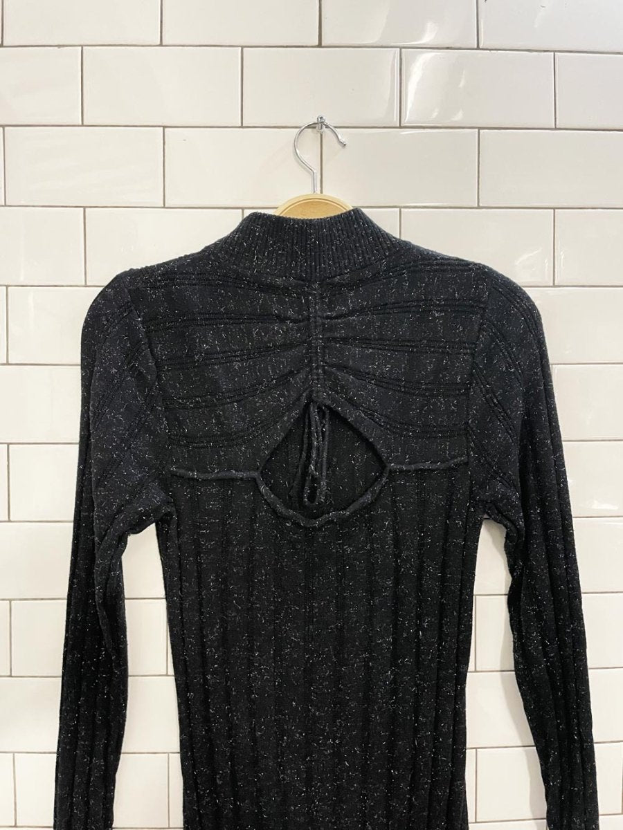 joie open back metallic ribbed knit midi dress - good market thrift store