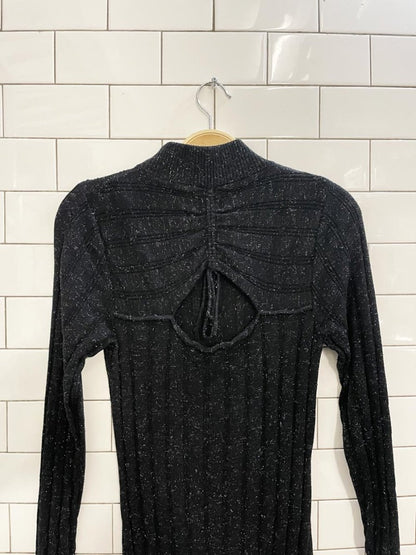 joie open back metallic ribbed knit midi dress - good market thrift store