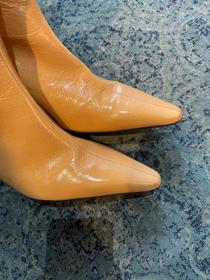 l'intervalle patent low heel knee high boots