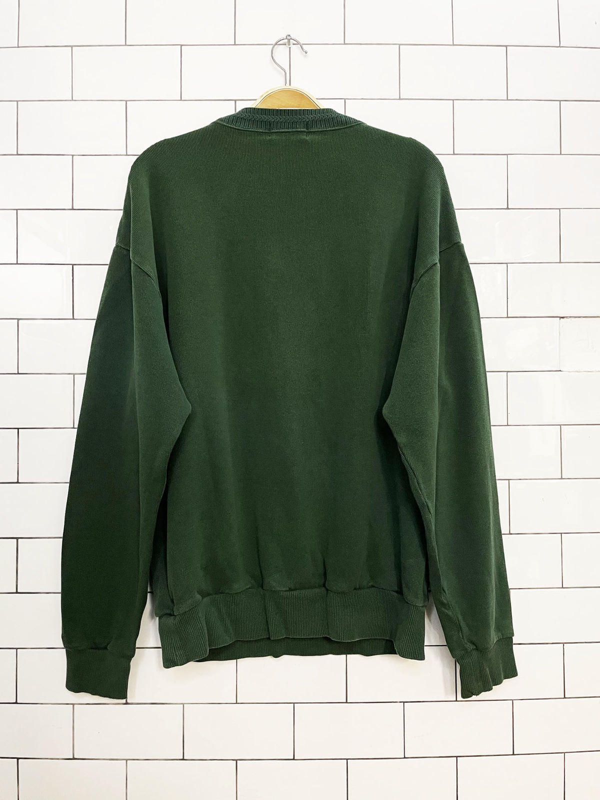 vintage 90s descente golf rib knit crested sweatshirt | made in Japan