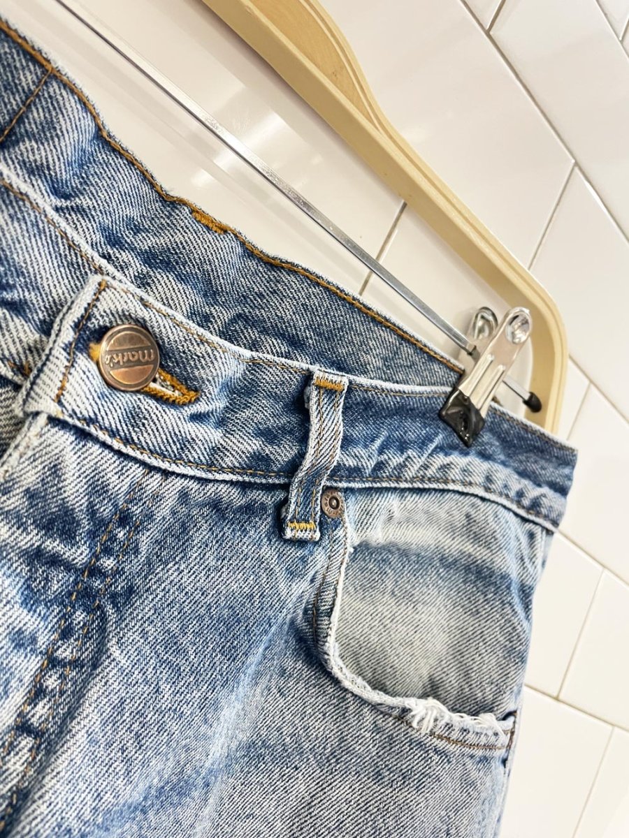 vintage 90s mark's relaxed fit long denim cut off shorts - good market thrift store