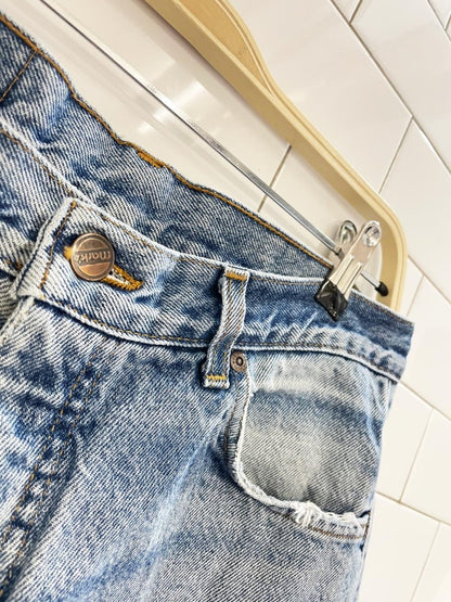 vintage 90s mark's relaxed fit long denim cut off shorts - good market thrift store