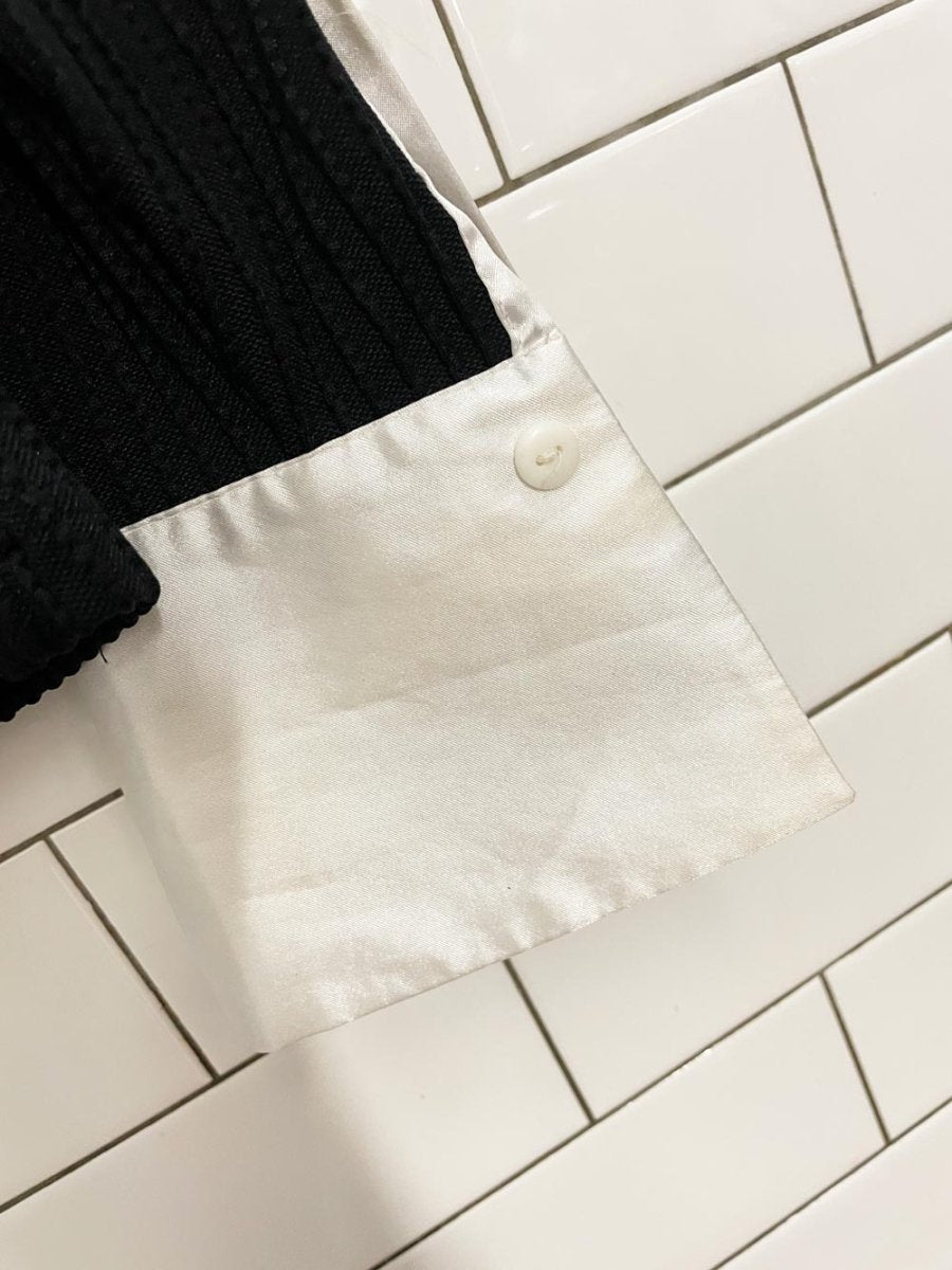 vintage 90s malcom & co contrast collar ribbed shirt - good market thrift store