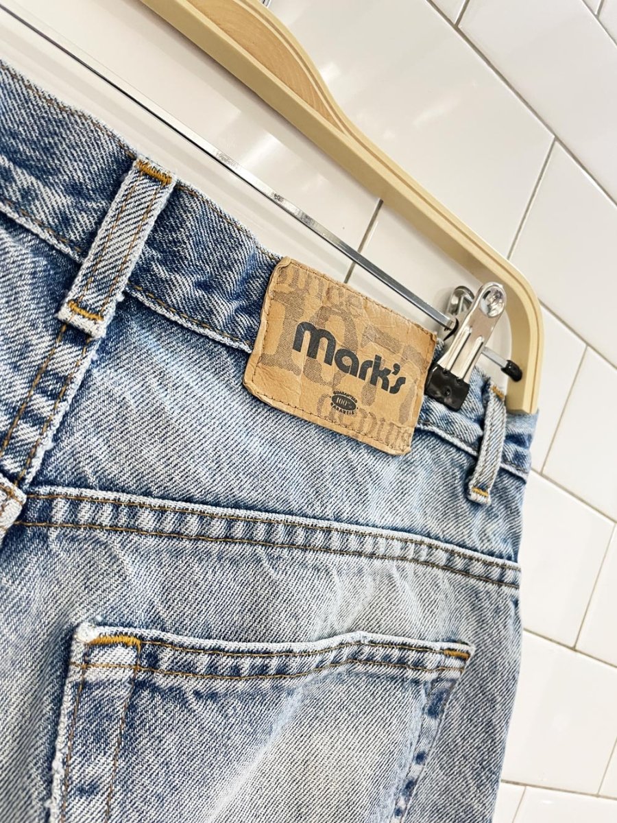 vintage 90s mark's relaxed fit long denim cut off shorts - good market thrift store
