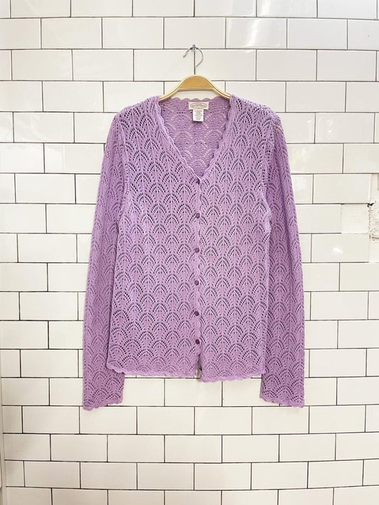 vintage 00s NR crochet knit cardigan top - good market thrift store