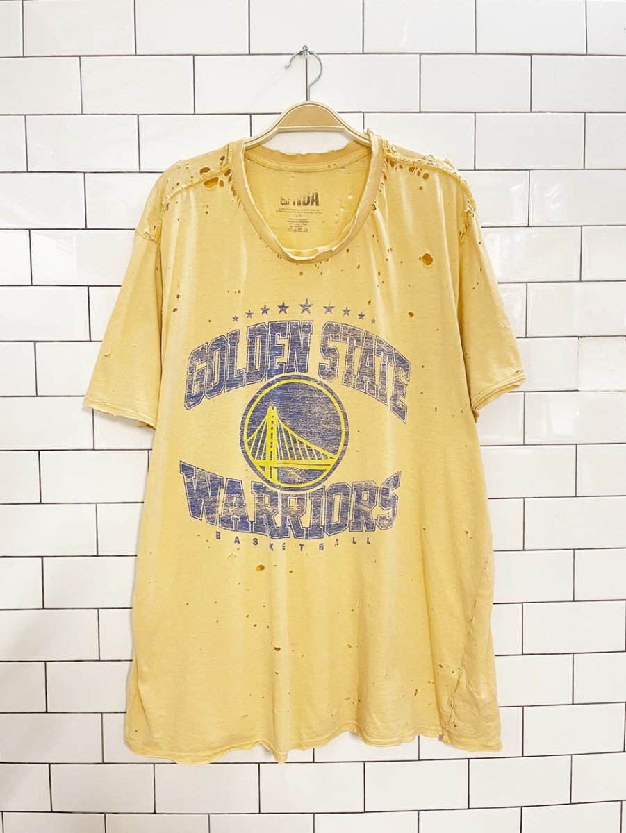 nba golden state warriors basketball distressed tee - good market thrift store