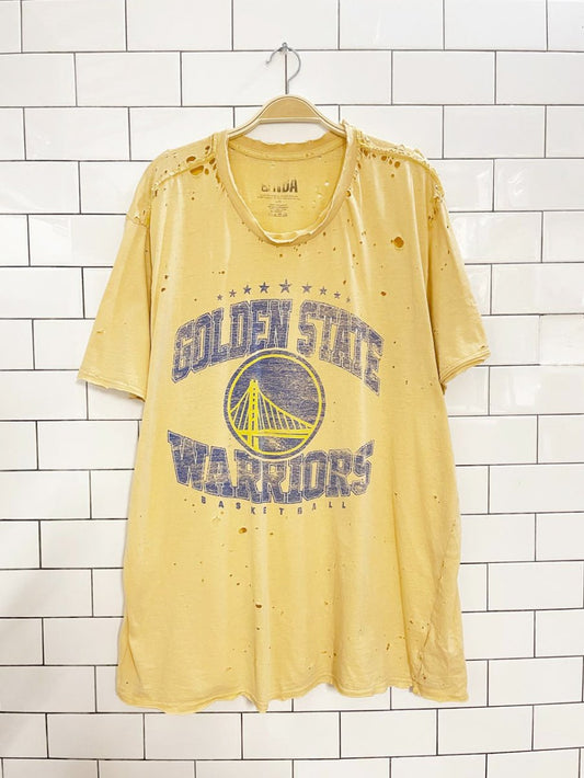 nba golden state warriors basketball distressed tee - good market thrift store