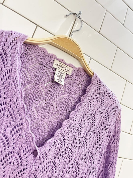 vintage 00s NR crochet knit cardigan top - good market thrift store