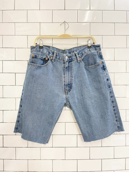 levi's baggy long denim cut off shorts - good market thrift store
