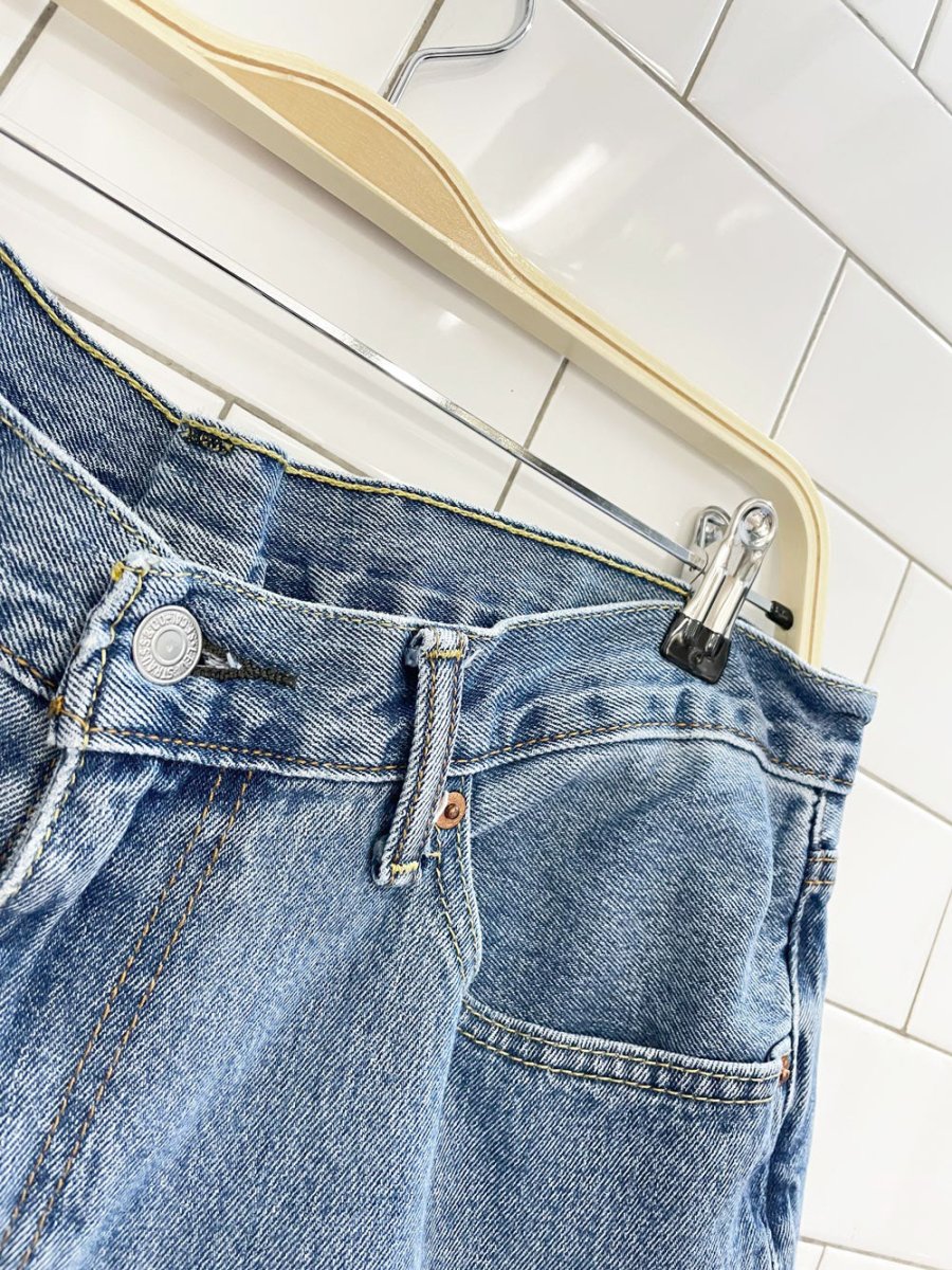 levi's baggy long denim cut off shorts - good market thrift store