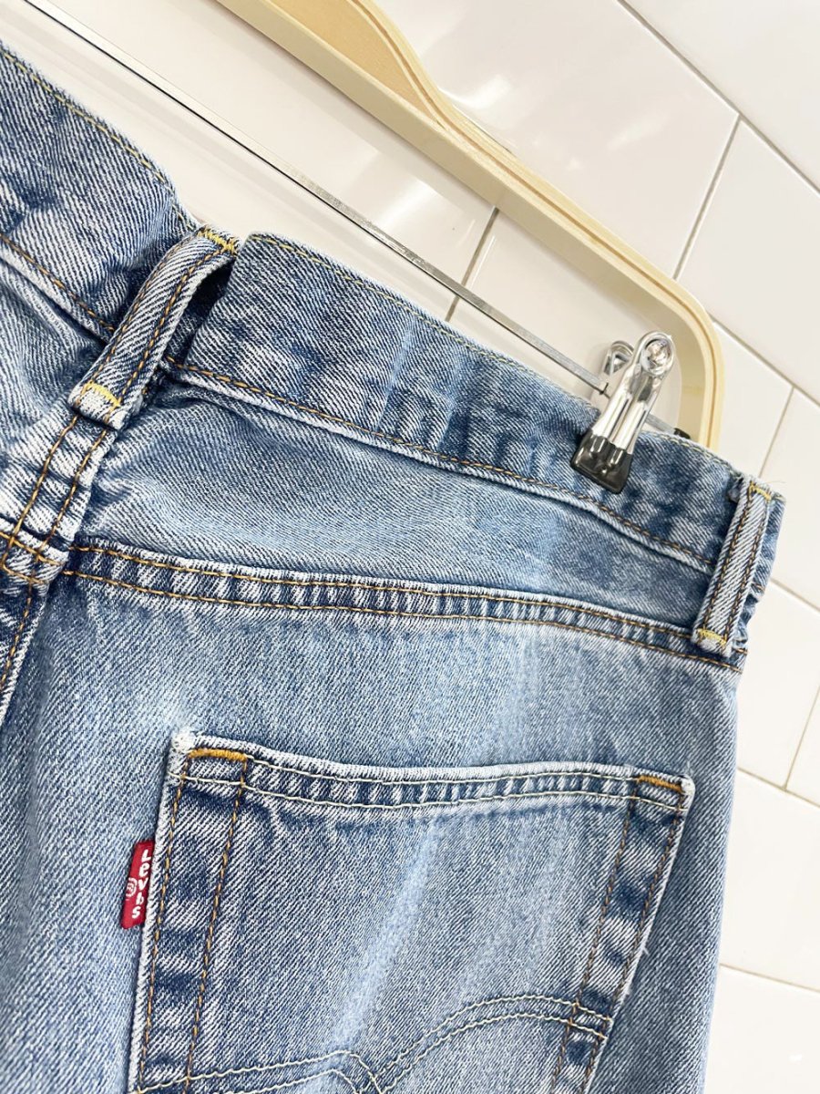 levi's baggy long denim cut off shorts - good market thrift store