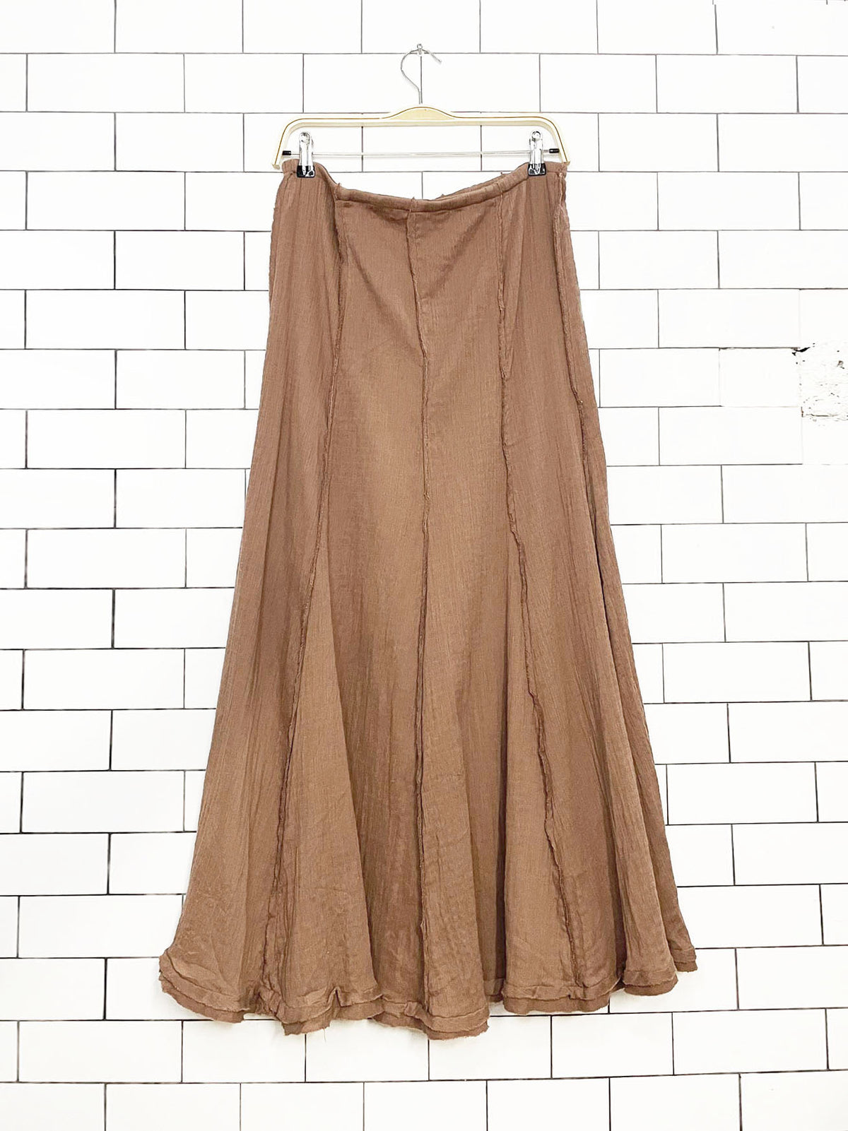 free people caught in the moment raw edge stretchy maxi skirt | made in India