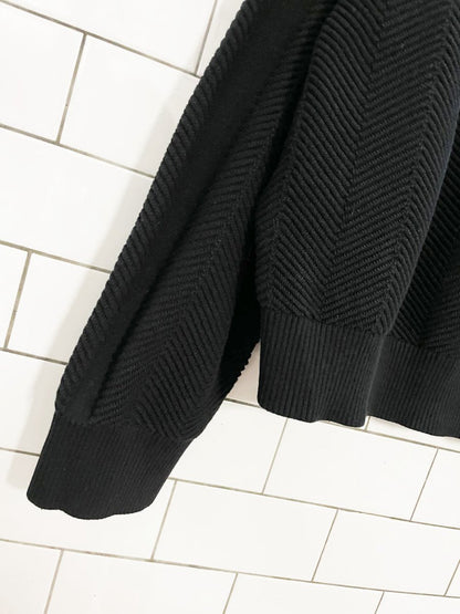 puma herrringbone knit v - neck cotton sweater - good market thrift store