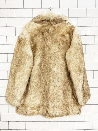 vintage etch pelz real fur wide sleeve short coat