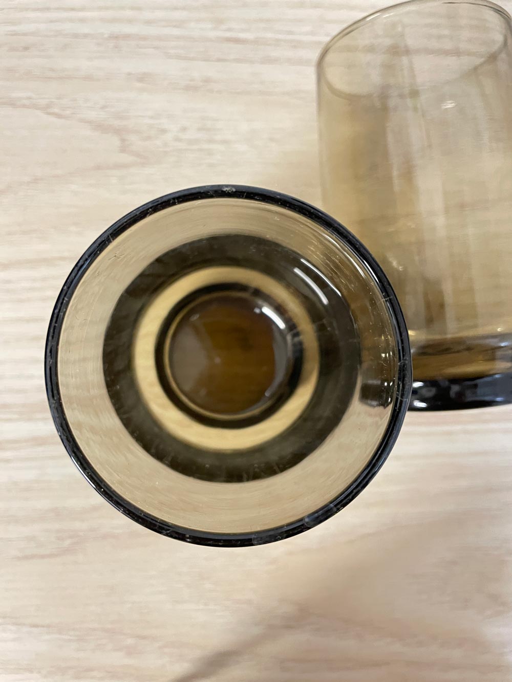 x2 vintage smoke glass tumblers - good market thrift store