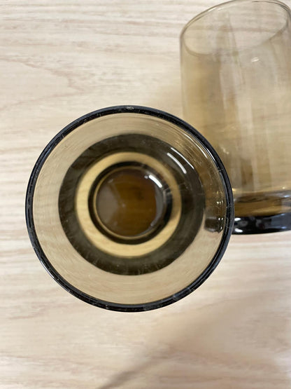 x2 vintage smoke glass tumblers - good market thrift store