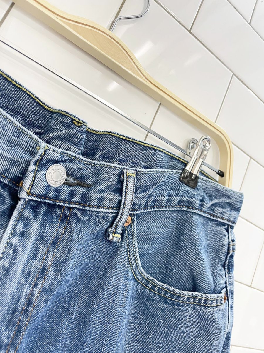 levi's baggy long denim cut off shorts - good market thrift store