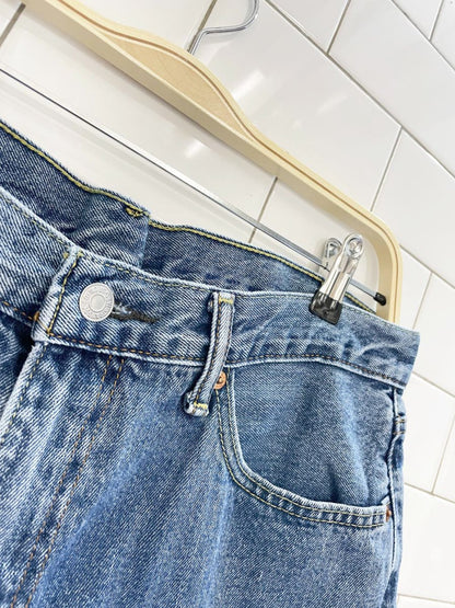 levi's baggy long denim cut off shorts - good market thrift store