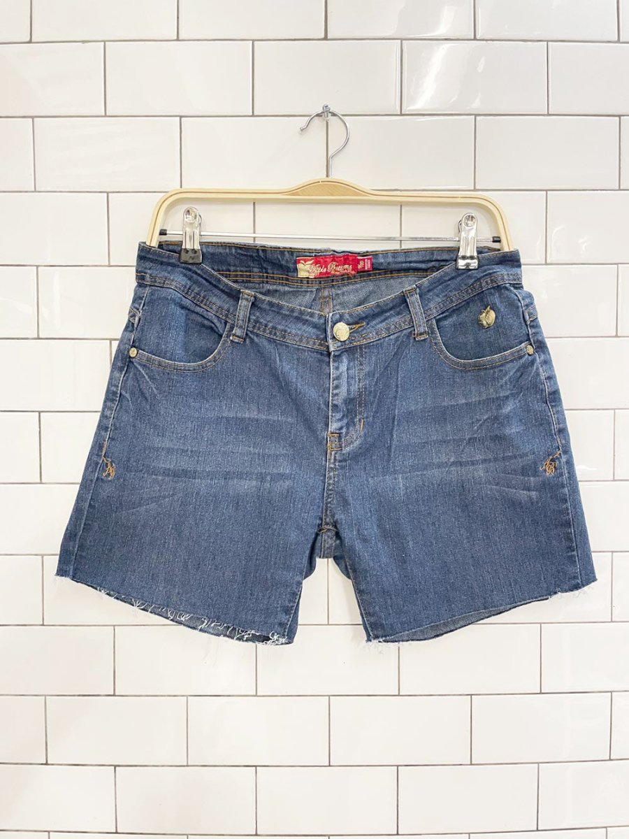 y2k apple bottom jeans low rise cut off denim shorts - good market thrift store