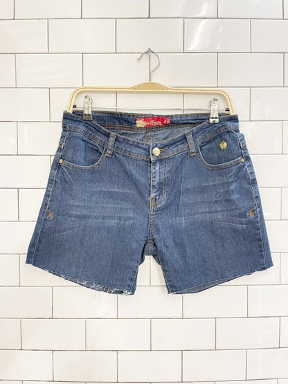 y2k apple bottom jeans low rise cut off denim shorts - good market thrift store